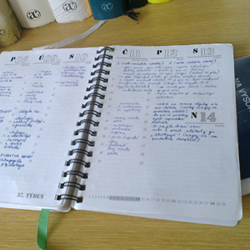 fotka diáře od zákaznice JrTracey s hustými poznámkami